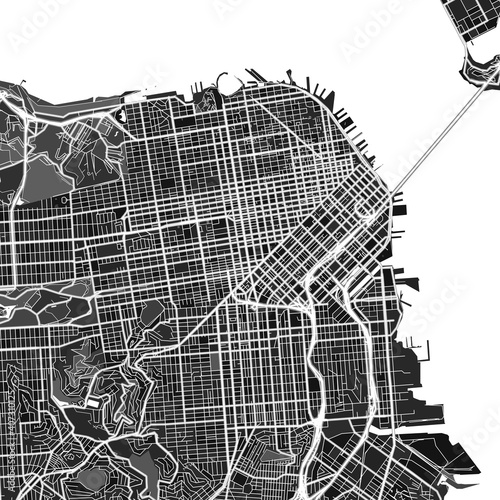 SanFrancisco, UnitedStates dark vector art map photo