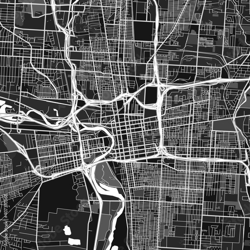 Columbus, UnitedStates dark vector art map