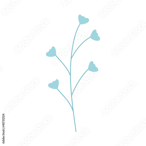 Fototapeta Naklejka Na Ścianę i Meble -  blue branch with beautiful flowers, colorful design