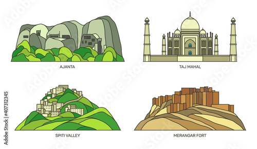 India landmarks, architecture Taj Mahal in Agra