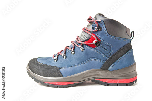 blue hiking boots for active recreation