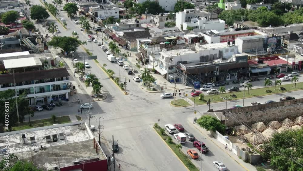 Tulum, Mexico - January 1, 2020 : Tulum, a town on Yucatan Peninsula. Shot during the COVID Pandemic, 2020.