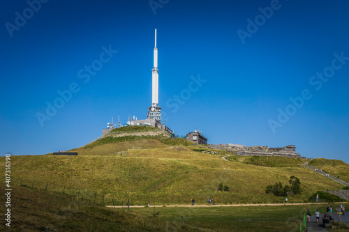 The meteorological station on top of the Puy de Dome volcano in Auvergne, France