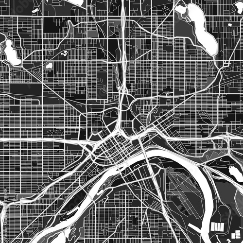 SaintPaul, UnitedStates dark vector art map