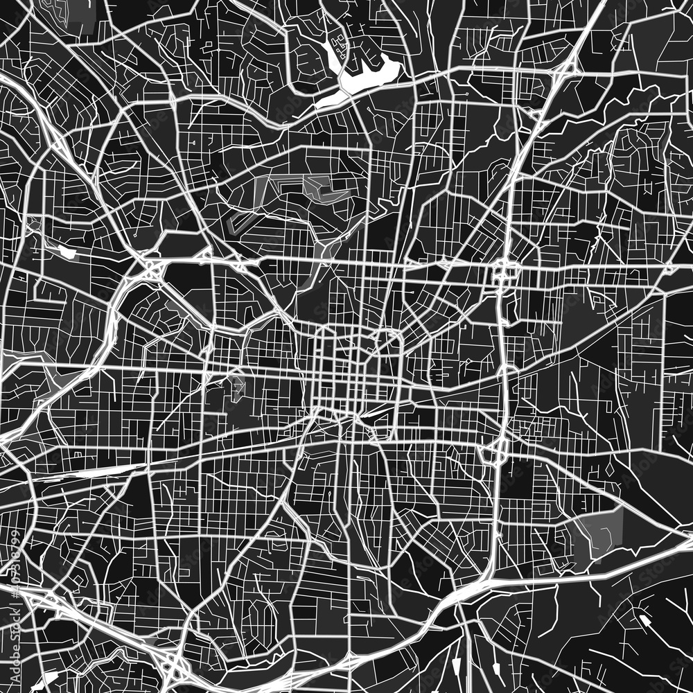Greensboro, UnitedStates dark vector art map