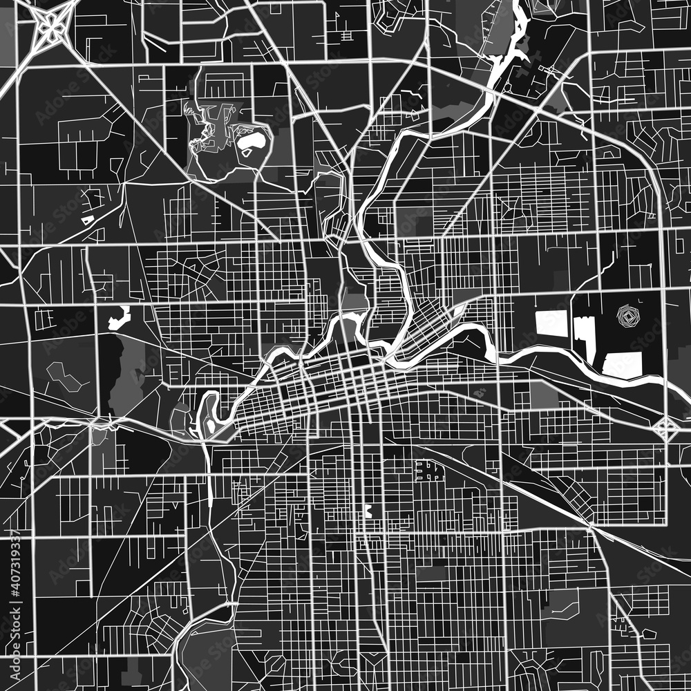 FortWayne, UnitedStates dark vector art map FortWayne, UnitedStates dark vector art map