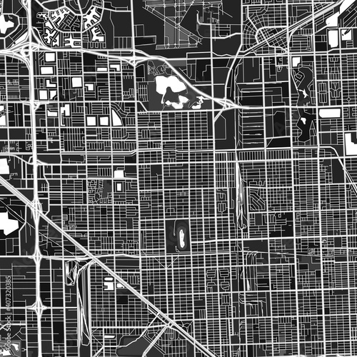 Hialeah, UnitedStates dark vector art map
