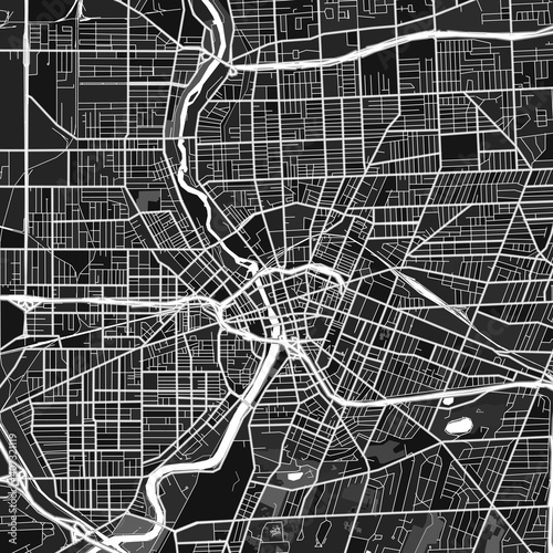 Rochester, UnitedStates dark vector art map