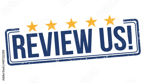 Review us grunge rubber stamp