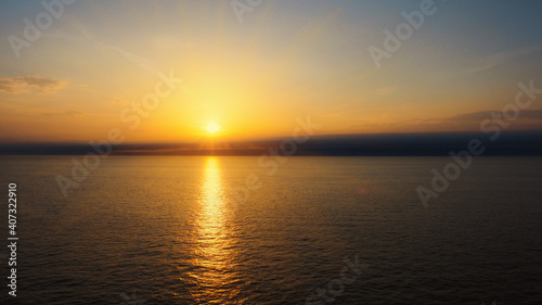 Perfect sunset on the opened sea © Lazar