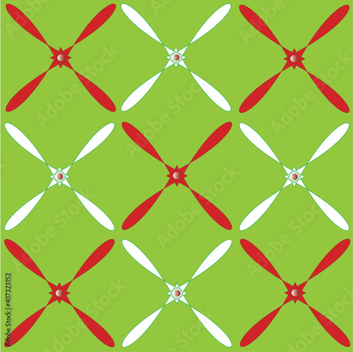 Patterned seamless grid packaging background or for cover and fabric. Cross pattern on a green background in vector format.