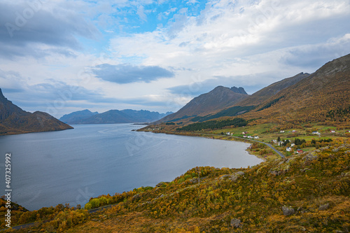 View over the beautiful landscape of Vesterålen islands