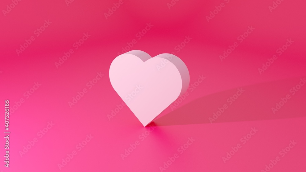 pink valentine heart with red background