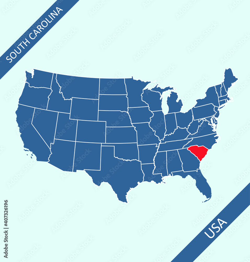 South Carolina on USA map