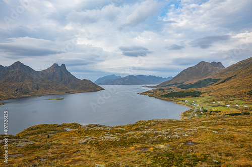 View over the beautiful landscape of Vesterålen islands