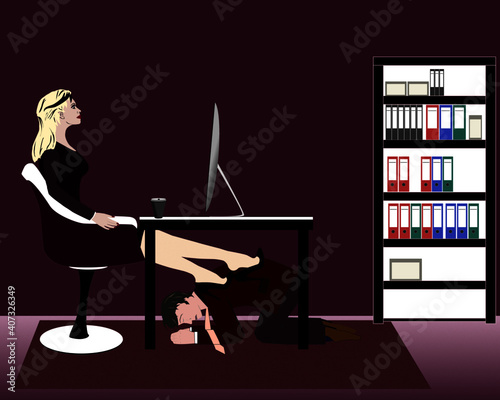 Frau und Angestellter im Büro