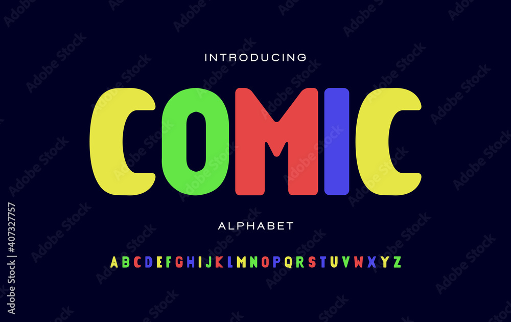 Funny alphabet fonts. Letter for a design, poster, banner, etc. Vector element or template A to Z
