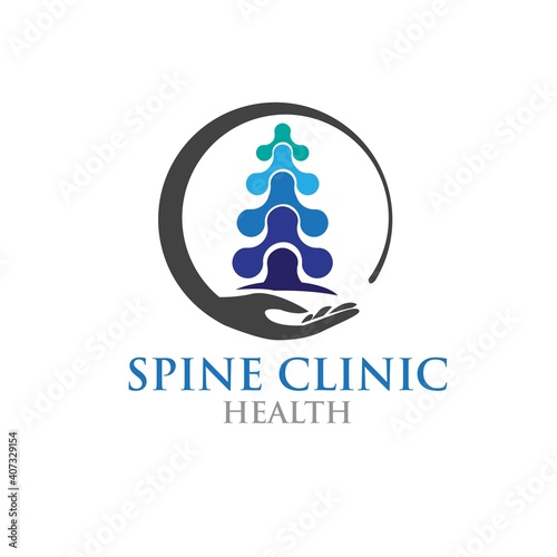 spine clinic logo designs for health service simple modern