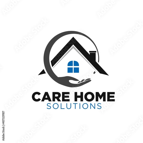 home care solution logo designs for protection service and care