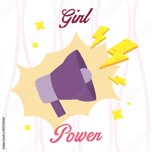 Girl power megaphone vector design