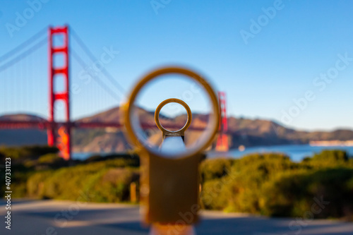 A viewer out by the Golden Gate Bridge