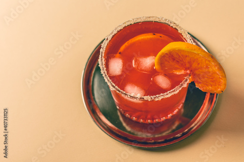 red orange margarita cocktail