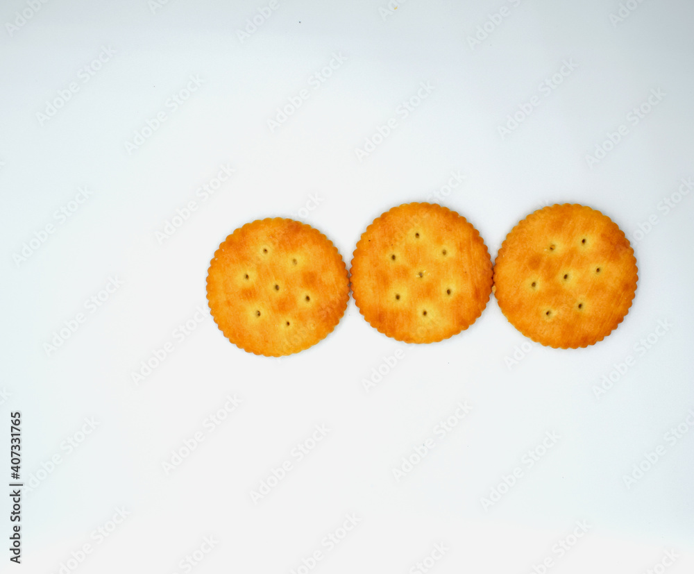 Cracker isolated on white background Cracker isolated on white background