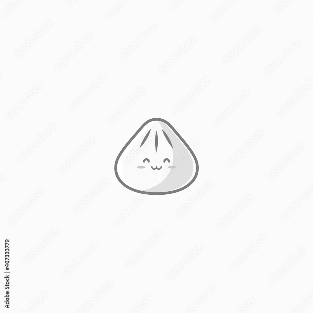 Illustration of Cute Steamed Bun Icon - Smiley Emoji Icon Set, Vector Cartoon Illustration. Illustration of Cute Steamed Bun Icon - Smiley Emoji Icon Set, Vector Cartoon Illustration.