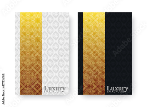 cover of elegant pattern motif in gold color