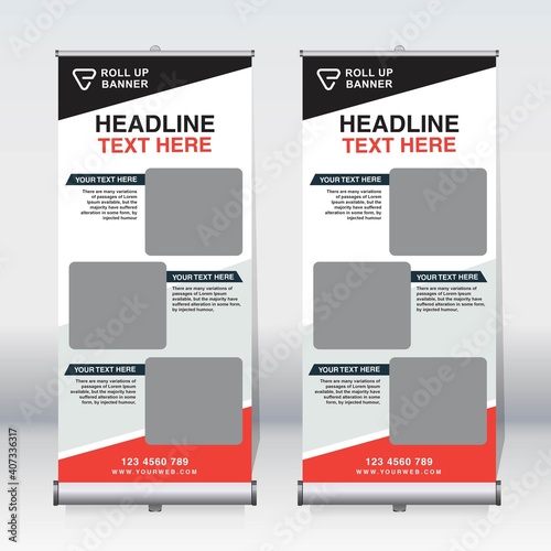 Roll up banner for your company or business, vector file, high quality, clean, creative, easy to edit, modern design x-banner, roller