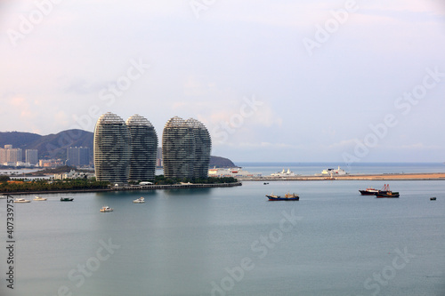 Scenery of Phoenix Tree Island Phoenix Bay Hotel in Sanya Bay, Hainan Province, China photo