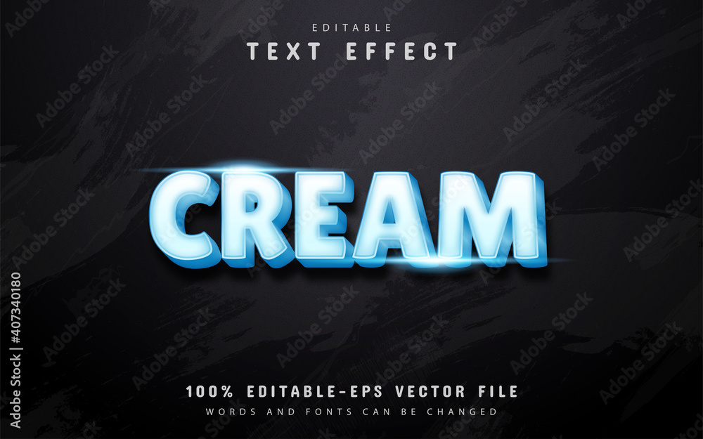 3d cream text effect