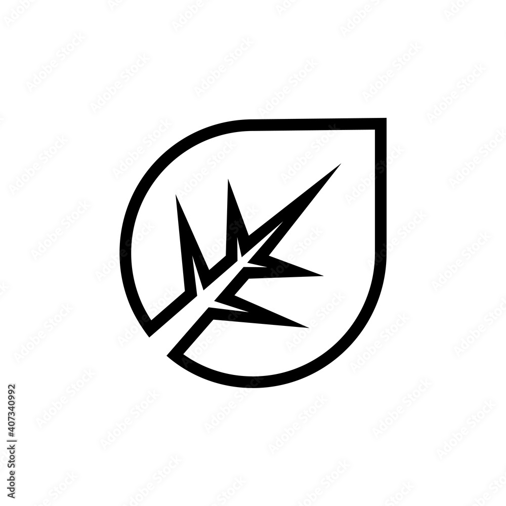 nature leaf logo in line style black color, natural design nature leaf logo in line style black color, natural design