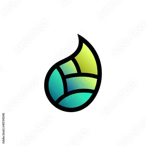 leaf logo with flat concept colorful, nature template