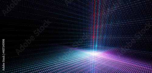 abstract 3d grid lines blue magenta background texture