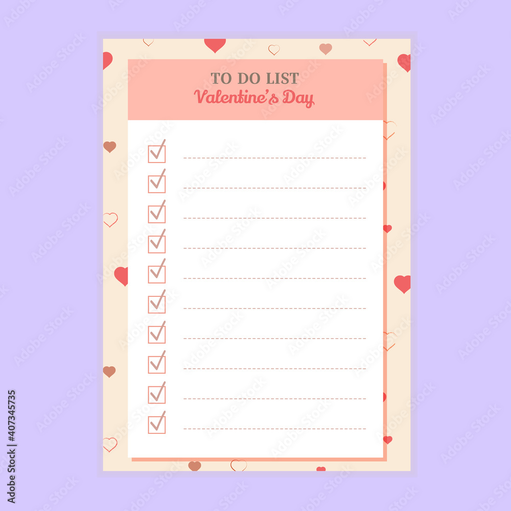To do list concept illustration in Valentine's day. To do list concept illustration in Valentine's day.