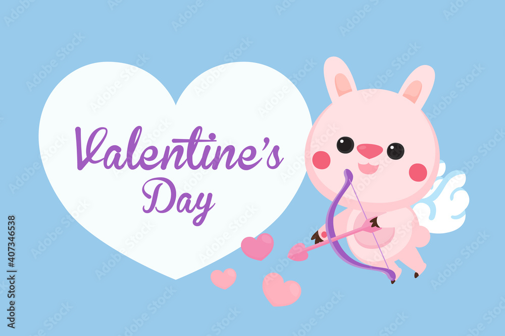 Illustration of Valentine's Day greeting card. Character design.