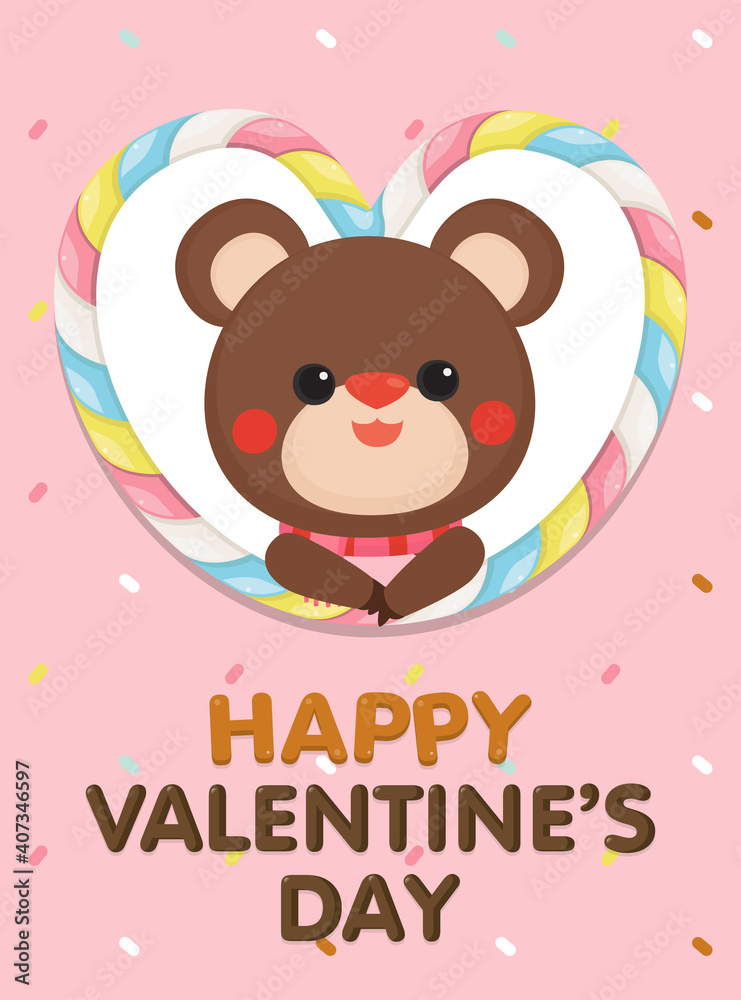 Illustration of Valentine's Day greeting card. Character design. Illustration of Valentine's Day greeting card. Character design.