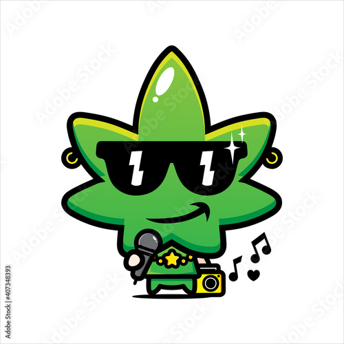 cool cute marijuana character vector design