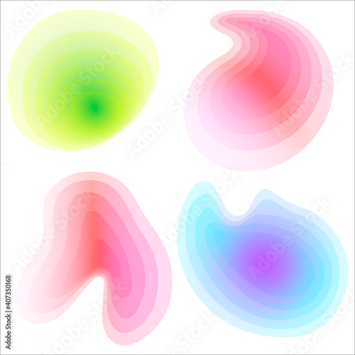 A set . Gradient Topography. Abstract topographical forms, vector