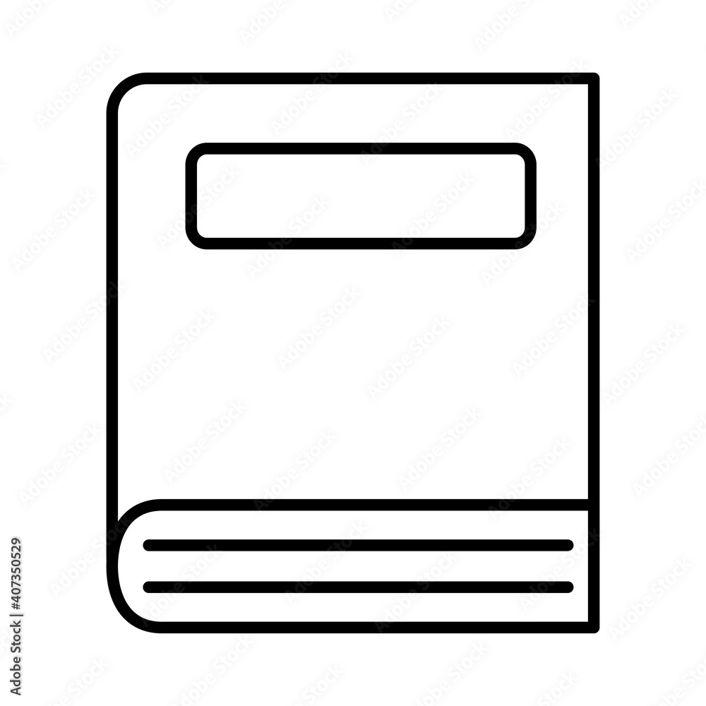 closed book with label front view line style icon vector design closed book with label front view line style icon vector design