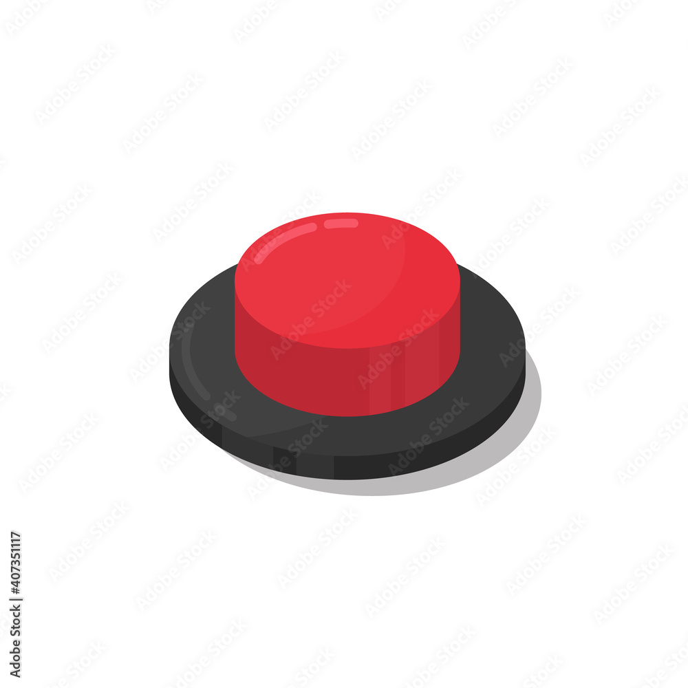 Red button isolated on white background