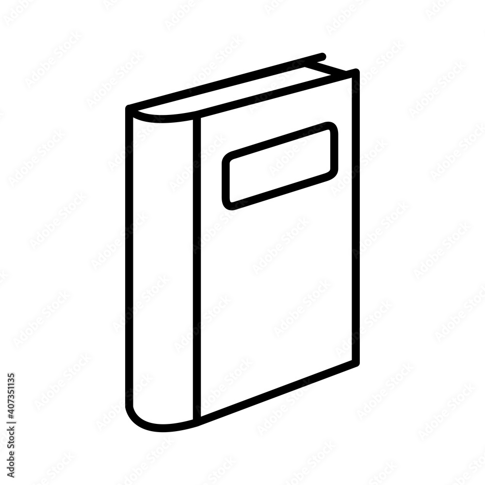 closed book with label line style icon isolated vector design closed book with label line style icon isolated vector design