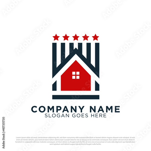 Military american real estate logo design, best for architecture building logo vector