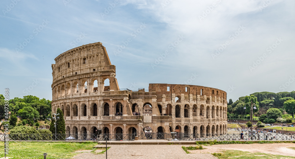 Colosseum or Coliseum, also known as the Flavian Amphitheatre, in Rome, Italy