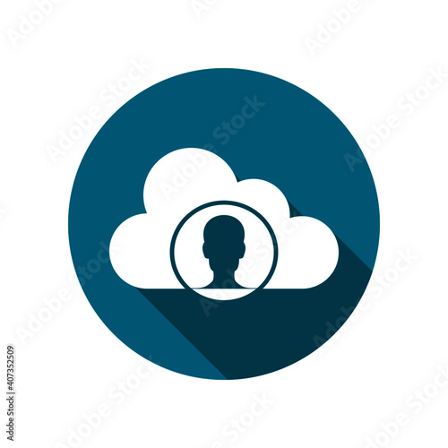 User icon on cloud. isolated on white background