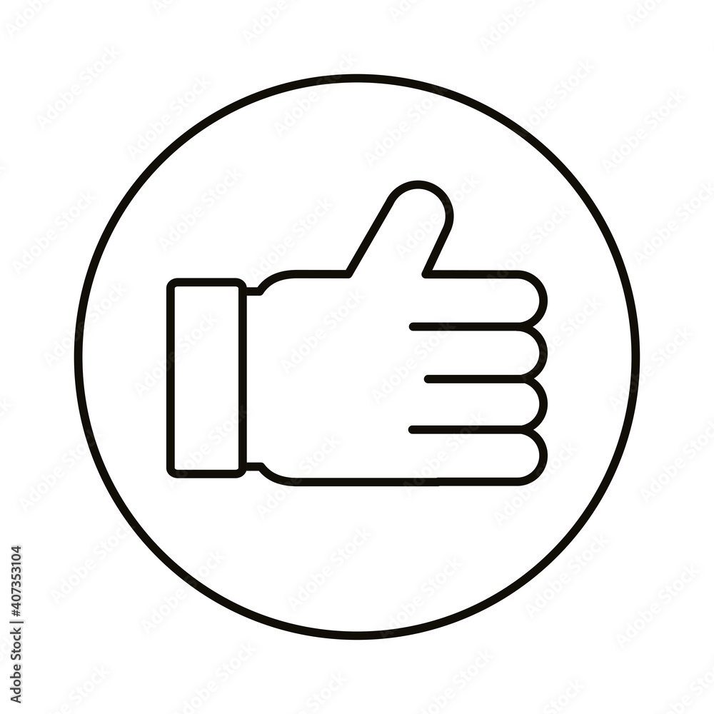 Social media like hand line style icon vector design Social media like hand line style icon vector design