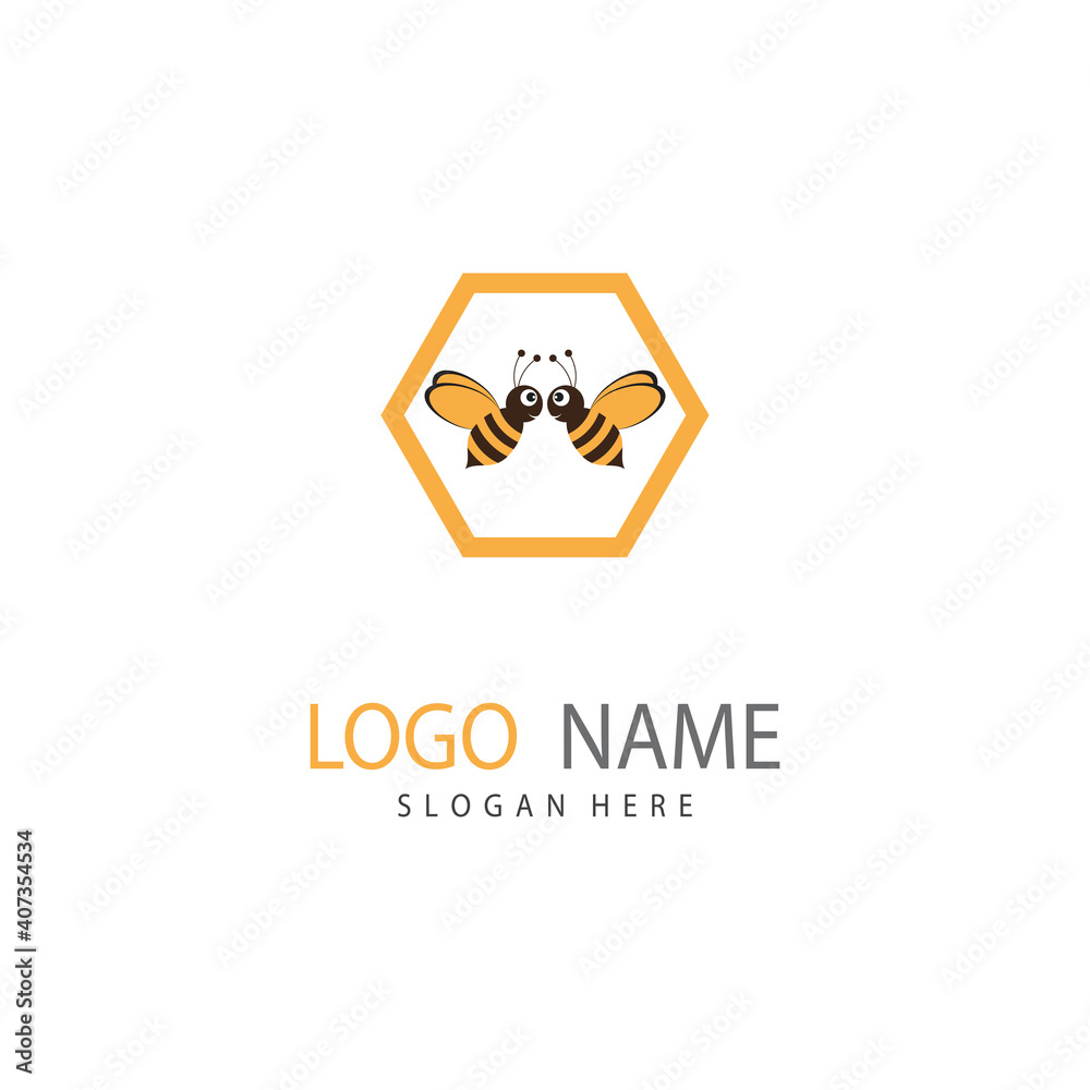 Bee Logo Template vector icon illustration design Bee Logo Template vector icon illustration design