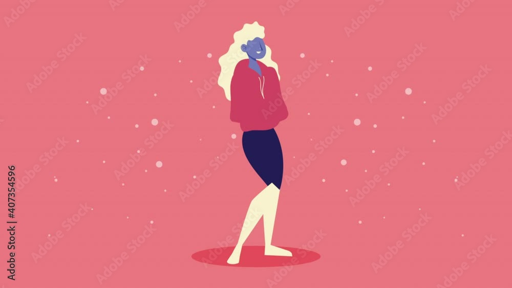 young blond woman comic character animation young blond woman comic character animation
