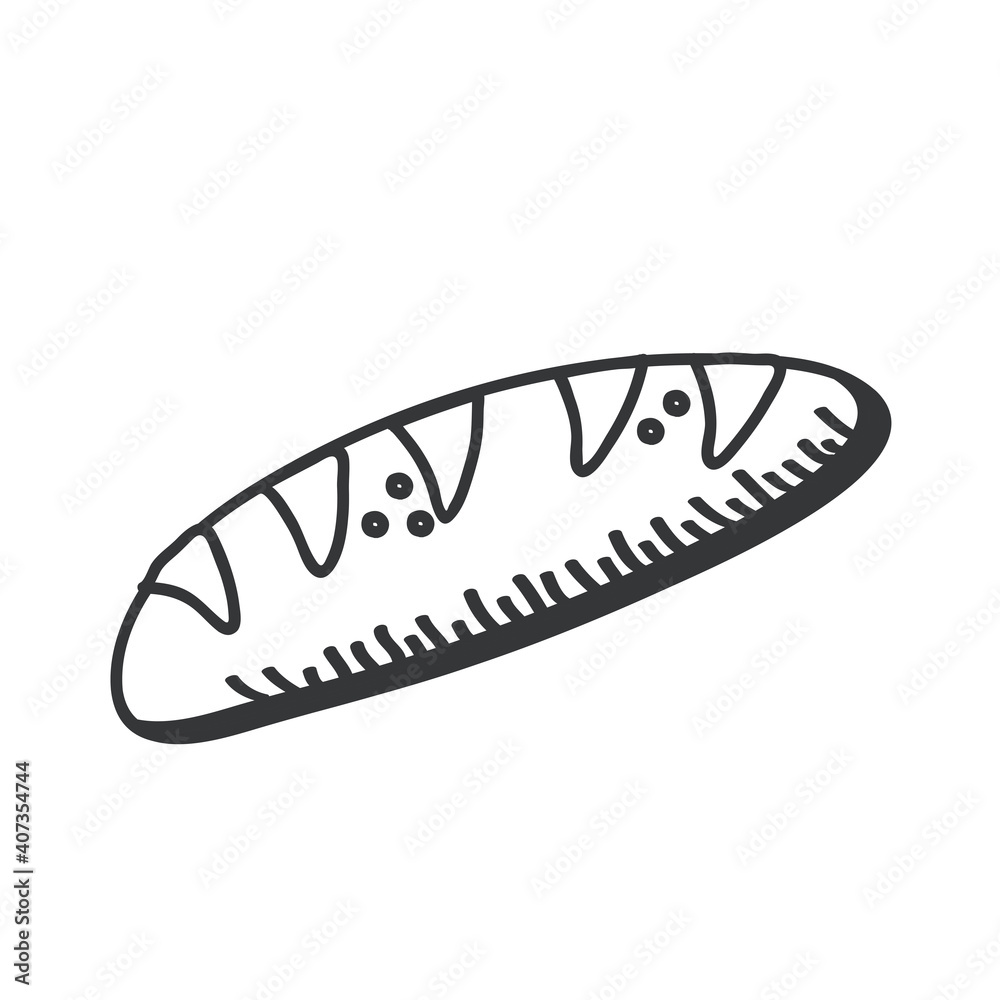 toast bread hand draw and line style icon vector design toast bread hand draw and line style icon vector design